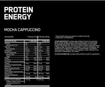 Протеин Optimum Nutrition Protein Energy 780 g / 26 servings / Mocha Cappuccino 386297 фото