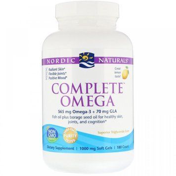 Nordic Naturals Complete Omega 1000 mg 180 Soft Gels Lemon Омега 3-6-9 вкус лимон 550749 фото