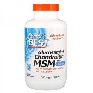 Doctor's Best Glucosamine Chondroitin MSM Глюкозамин хондроитин с OptiMSM 360 капсул 774775 фото