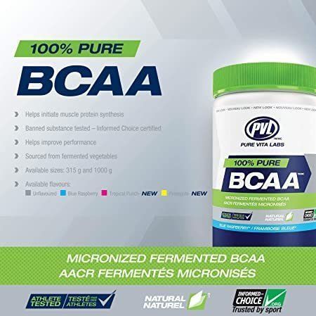 Аминокислота для спорта PVL 100% Pure BCAA 315 g/35 servings/Blue Raspberry 937006 фото