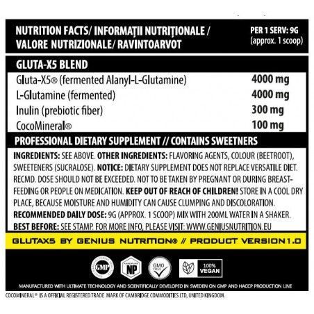 Амінокислота для спорту Genius Nutrition Gluta X5 405 g/45 servings/ Green apple 937925 фото