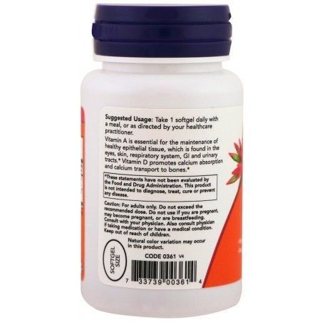 Now Foods Ultra A And D-3, 100 Softgels (NOW-00361) 685557 фото