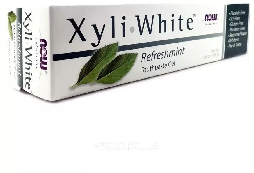 Now Foods Solutions XyliWhite Toothpaste Gel Refreshmint Зубна гель-паста зі смаком свіжої м'яти 181 g 777037 фото