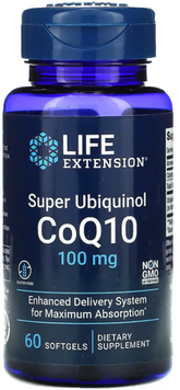 Life Extension Super Ubiquinol CoQ10 Суперубихинол и коэнзим Q10 100 мг 60 капсул 1159486 фото