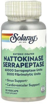 Solaray Nattokinase & Serrapeptase - 30 Veg Capsules 1452668 фото