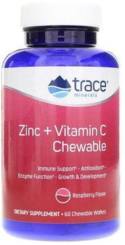 Trace Minerals Research Zinc + Vitamin C Chewables, Raspberry 60 Chewable Wafers (TMR-00497) 682233 фото