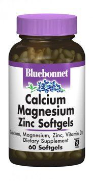 Bluebonnet Nutrition Calcium Magnesium plus Zinc 60 softgels 489409 фото