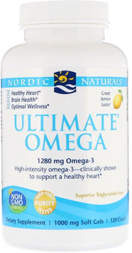 Nordic Naturals, Ultimate Omega, Lemon, 1,280 mg, 120 Soft Gels (NOR-02790) 606788 фото