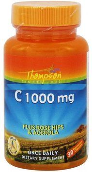Thompson C Plus Rose Hips and Acerola, 1000 mg, 30 Vegetarian Capsules (THO-19054) 655574 фото