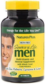 Nature's Plus Multi-Vitamin and Mineral Source of Life Men Вітаміни для чоловіків без заліза 60 таблеток 881833 фото