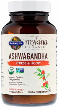 Бустер тестостерону Garden of Life Ashwagandha MyKind Organics Ашвагандха 60 таблеток 793114 фото