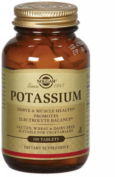 Solgar Potassium, 99 mg, 100 Tabs (SOL02260) 648604 фото