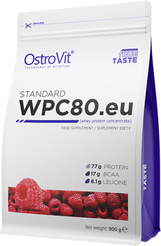 Протеин OstroVit Standard WPC80.eu 900 g /30 servings/ Raspberry 537017 фото
