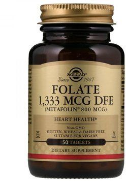 Solgar Folate (As Metafolin) 800 mcg 50 Tablets 497235 фото