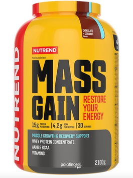 Гейнер Nutrend MASS GAIN 2100 g / 30 servings / chocolate+coconut 1101912 фото