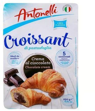 Круассаны Antonelli с шоколадной начинкой 250 г (8002371000643) 1404044 фото
