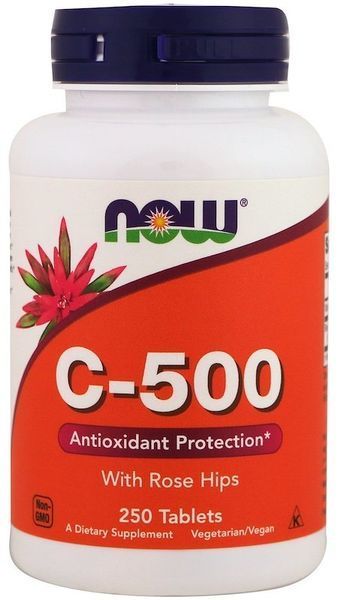 Now Foods C-500 With Rose Hips, 250 Tablets (NOW-00672) 685564 фото