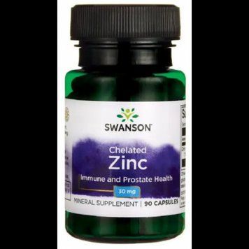 Swanson Chelated zinc 30 mg 90 caps / 90 servings 1032681 фото