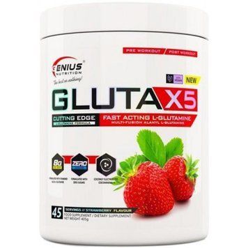 Амінокислота для спорту Genius Nutrition Gluta X5 405 g/45 servings/Strawberry 937926 фото