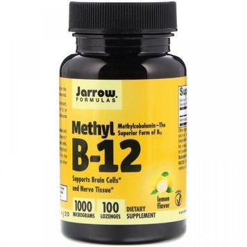 Jarrow Formulas Methyl B-12 1000 mcg 100 Lozenges Lemon Flavor Витамин В12, со вкусом лимона 534519 фото