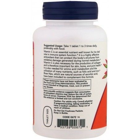 Now Foods C-500 With Rose Hips, 250 Tablets (NOW-00672) 685564 фото