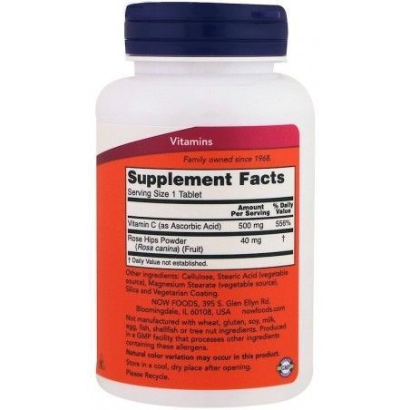 Now Foods C-500 With Rose Hips, 250 Tablets (NOW-00672) 685564 фото
