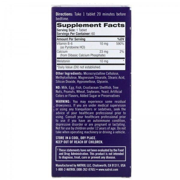 Natrol Melatonin Advanced Sleep 10 mg Мелатонин 30 таблеток 775017 фото