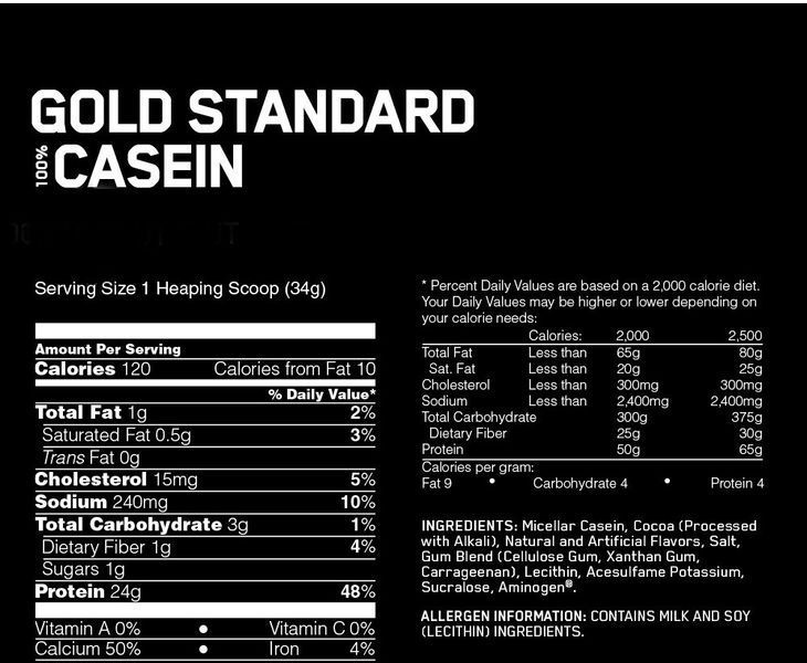 Протеин Optimum Nutrition 100% Casein Gold Standard 909 g / 27 servings / Mint Chocolate Chip 442428 фото