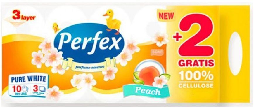 Perfex Deluxe Туалетная бумага Персик трехслойная 8+2 шт. 1145591 фото
