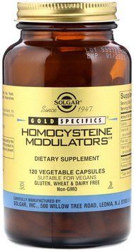 Solgar Gold Specifics, Homocysteine Modulators, 120 Vegetable Capsules (SOL01411) 648605 фото