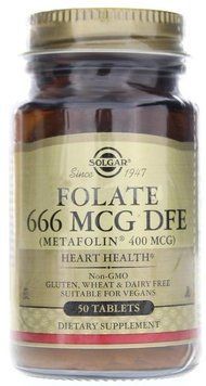 Solgar Folate (As Metafolin) 400 mcg 50 Tablets 497236 фото