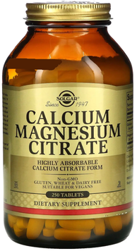 Solgar Calcium Magnesium Citrate Цитрат кальция и магния 250 таблеток 1067324 фото