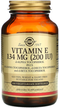 Solgar Vitamin E Витамин Е натуральный 200 МЕ 100 вегетарианских капсул 1052582 фото