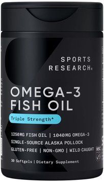 Sport Research Omega-3 Fish Oil Alaska Pollock 1250mg - 30 softgels 1470598 фото