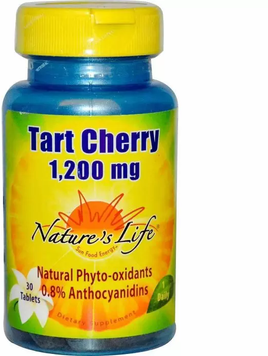 Nature's Life Tart Cherry 1200 mg Екстракт дикої вишні 30 таблеток 926875 фото