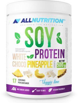 Протеин All Nutrition Soy Protein 500 g /17 servings/ White Cholocate Pineapple 664224 фото