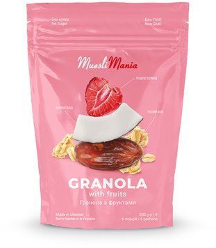 Гранола Muesli Mania Granola with fruits з фруктами 300 г (4820220140630) 1044598 фото