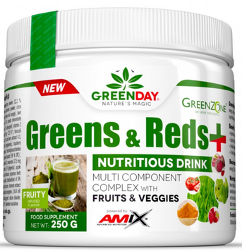 Amix GreenDay Greens & Reds Комплекс красных и зеленых фруктов + витамины 250 г вкус 1138164 фото