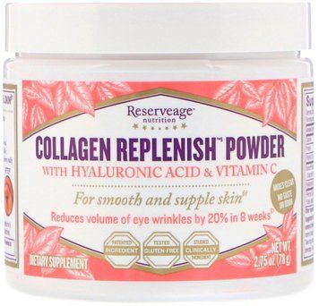 ReserveAge Nutrition Collagen Replenish Powder Flavorless Drink Mix Коллаген с гиалуроновой кислотой и витамином С 78 г 776480 фото