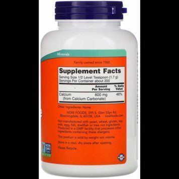Now Foods Calcium Carbonate Powder 340 g / 200 servings / Pure 416588 фото