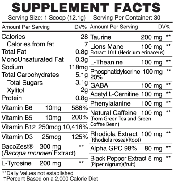 Earth&lsquo;s Creation EC Sports Neuro + Brain Boost Stevia Комплекс ноотропов для лучшей работы головного мозга 133 г 1138732 фото