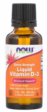 NOW Foods Vitamin D3 (Extra Strength) 1000 МЕ Витамин D3 30 мл 879386 фото