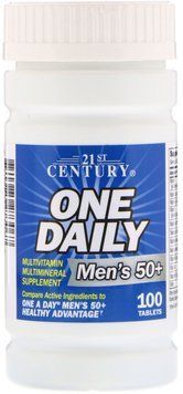 21st Century One Daily Men's 50+, Multivitamin Multimineral, 100 Tablets 476614 фото