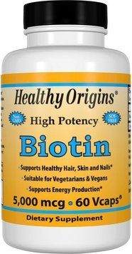 Healthy Origins Biotin (В7) 5000 mcg 60 Vcaps Біотін 487664 фото