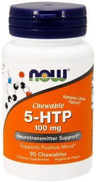Now Foods 5-HTP, Natural Citrus Flavor, 100 mg, 90 Chewables 684861 фото