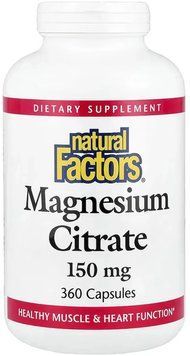 Natural Factors Magnesium Citrate 150mg - 360 Capsules 1455943 фото
