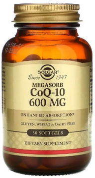 Solgar CoQ10 600 mg Солгар Коензим CoQ10 30 гелевих капсул 828199 фото