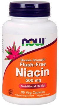Now Foods Flush-Free Niacin 500 mg Double Strength 90 Veg Capsules (NF0498) 634734 фото
