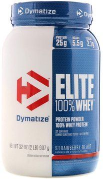 Протеин Dymatize Elite 100% Whey Protein 907 g /27 servings/ Strawberry Blast 379831 фото