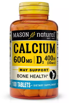 Mason Natural Calcium 600 mg Plus Vitamin D3 Кальций 600 мг + витамин D3 100 таблеток 1118694 фото